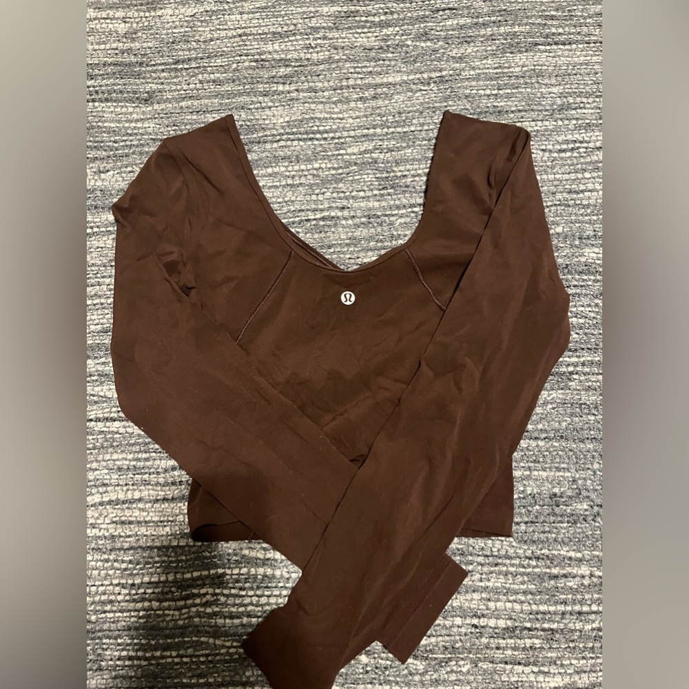 brown lululemon align longsleeve top